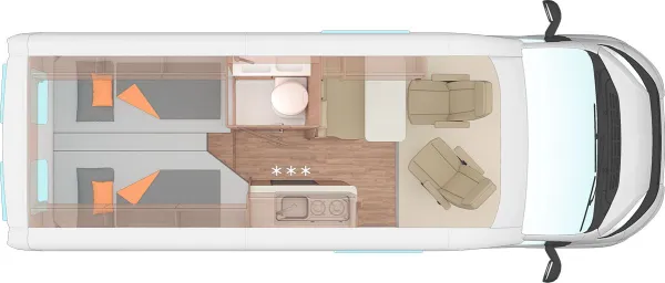 Tagesgrundriss Weinsberg CaraBus 600 ME