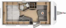 Grundriss Tag Hymer Eriba Eriba Nova Light 425 Moving-Paket, Autark, 1.600 kg