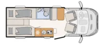 Grundriss Tag Dethleffs Globebus Go T 45 Heckträger / Markise