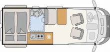 Grundriss Tag Dethleffs Globetrail Performance 600 DR VW SALE 6.940 EURO