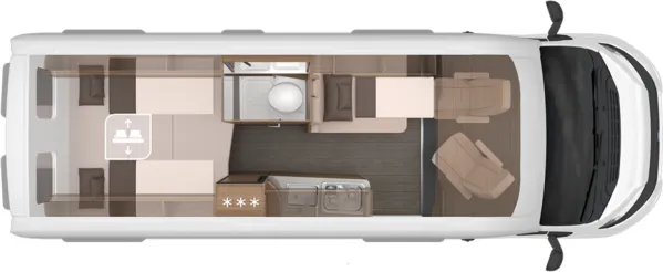 Nachtgrundriss Knaus BoxLife 630 ME Platinum Selection