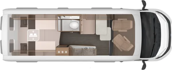 Tagesgrundriss Knaus BoxLife 630 ME Platinum Selection