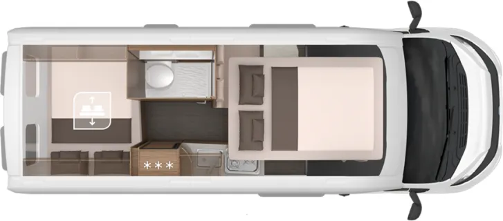 Grundriss Nacht Knaus BoxLife 600 DQ PLATINUM SELECTION Modell 2025 / AHK / Navigation