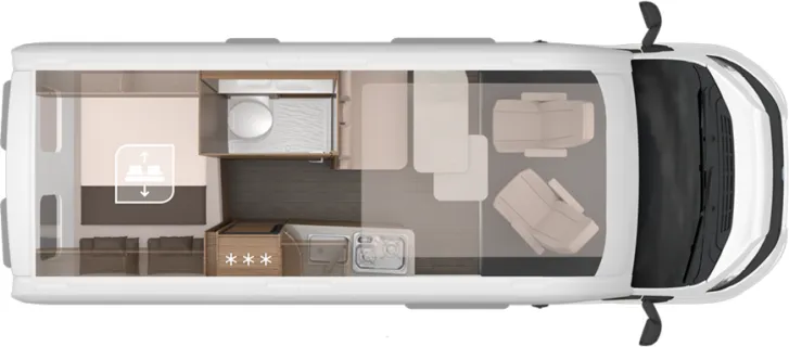 Grundriss Tag Knaus BoxLife 600 DQ PLATINUM SELECTION Modell 2025 / AHK / Navigation