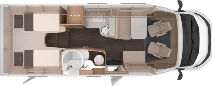 Grundriss Tag Knaus LIVE TI 700 MEG ACC / Lithium / Dachklima / LTE