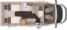 Grundriss Nacht Knaus L!VE TI 650 MEG Platinum Selection LIVE Niedrigbetten ACC L-Sitz