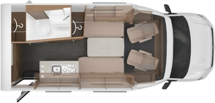 Grundriss Tag Knaus Tourer VAN 500 LT VANSATION TOP Ausstattung