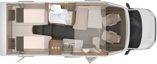 Tagesgrundriss Knaus VAN WAVE 640 MEG