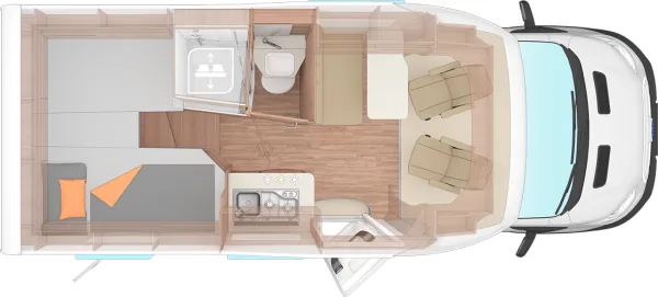 Tagesgrundriss Weinsberg CaraLoft 600 MEG