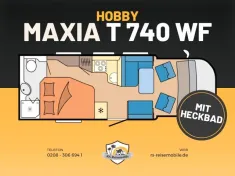 Bild 21 Hobby MAXIA T 740 WF *Heckbad*Franz. Bett*180 PS*Autom