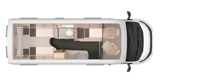 Grundriss Tag Knaus BoxLife Pro 630 FREEWAY Mietfahrzeug Verfügbar 11.2026