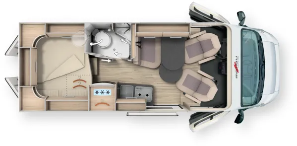 Tagesgrundriss Malibu Van Comfort 600 DB charming GT skyview