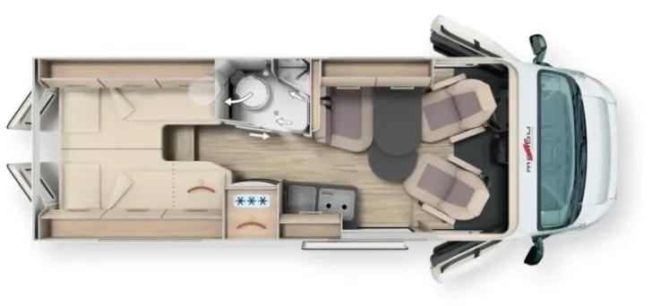 Grundriss Tag Malibu Van Comfort 640 LE Automatik-140PS, 164 - 2223