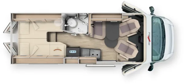 Tagesgrundriss Malibu Van Diversity 640 LE K charming coupé