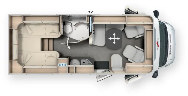 Tagesgrundriss Malibu T 430 KB-LE lightweight 3.5t