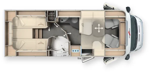 Tagesgrundriss Malibu T 460 KB-LE comfort 4.2t