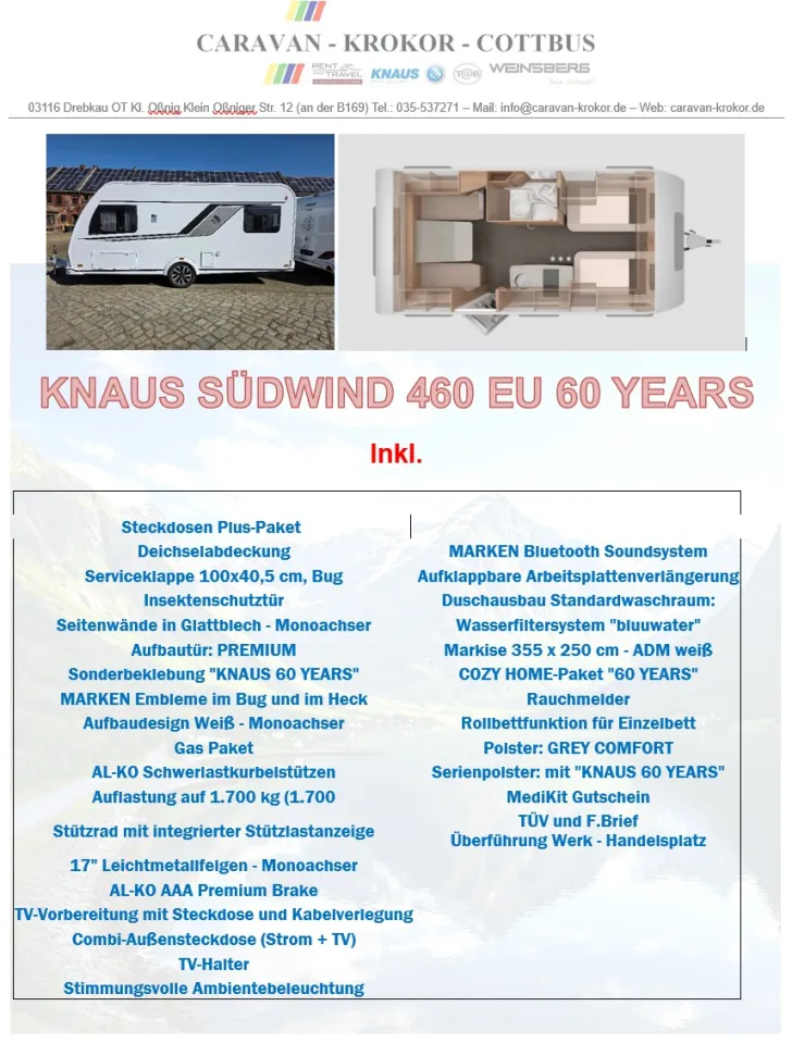 Fahrzeugbild Knaus Südwind 460 EU 60 Years Preisvorteil ca. 22% #6