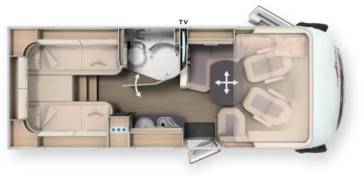 Grundriss Tag Carthago C1-tourer T 143 KB-LE comfort 4.2t 180 PS Automatik
