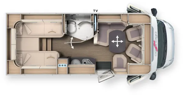 Tagesgrundriss Carthago C1-tourer T 143 KB-LE comfort 4.2t