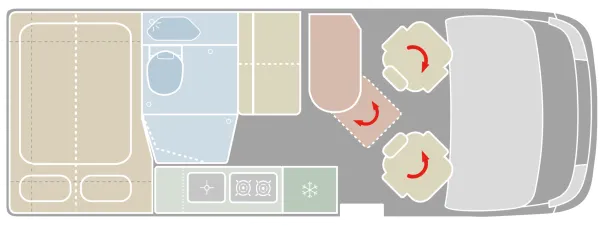 Tagesgrundriss VanTourer 600 D (Ford) Tagesgrundriss VanTourer 600 D (Ford)