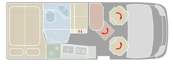 Tagesgrundriss VanTourer 600 D (Fiat) Tagesgrundriss VanTourer 600 D (Fiat)