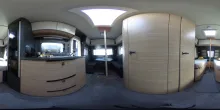 360° Innenansicht Hobby Maxia 495 UL 1800kg, Markise Omnistor, Bettverb.