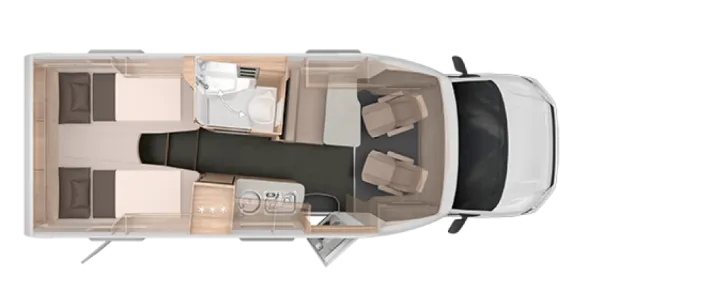 Grundriss Tag Knaus Van TI Plus 650 MEG Platinum Selection Allrad 4x4 Automatik 177 PS