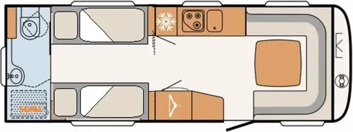 Grundriss Tag Dethleffs Nomad Snow 650 RQT / RET Sonderanfertigung !