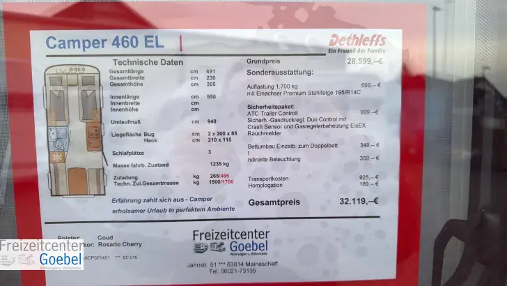 Heckgarage Dethleffs Camper 460 EL