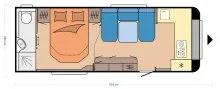 Grundriss Tag Hobby Maxia 660 WQM Modell 2025 / 2200 kg Achse