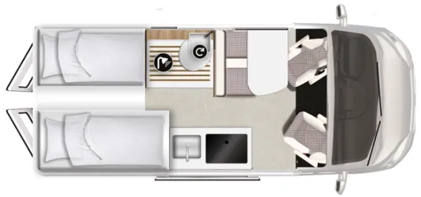 Tagesgrundriss Karmann Mobil Davis 600 Lifestyle