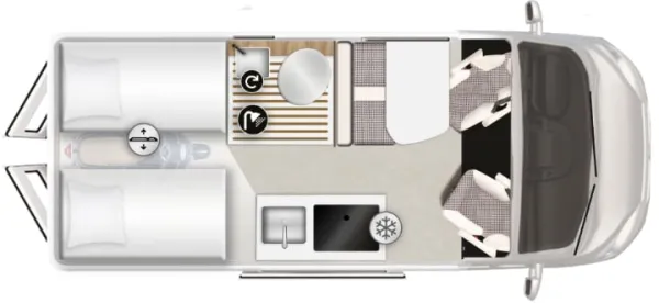 Tagesgrundriss Karmann Mobil Davis 610 Lifestyle