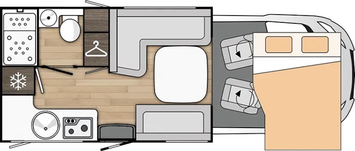 Grundriss Tag Benimar Tessoro T481 Northautokapp – Winter - Paket