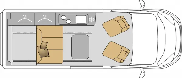 Tagesgrundriss Mooveo Campervan 3XL
