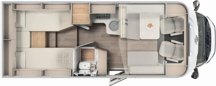 Grundriss Tag Carado T 448 Pro+, Automatik, Solar, TV, LTE, Backofen