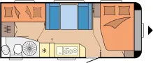 Grundriss Tag Hobby De Luxe 545 KMF - Modell 2024