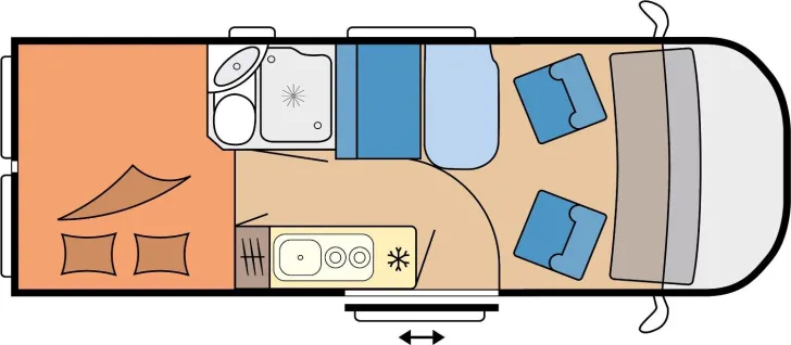 Grundriss Tag Hobby Vantana De Luxe K60 FT - 180 PS / Automatik