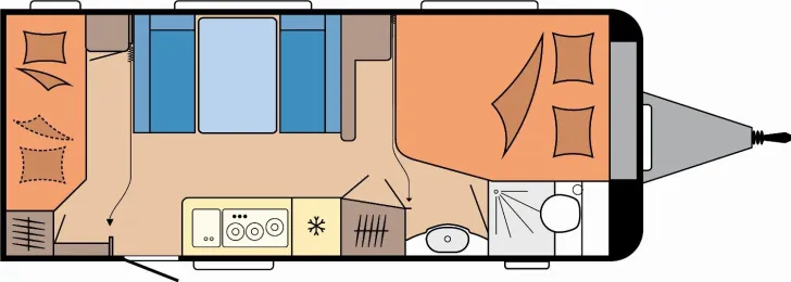 Grundriss Tag Hobby Excellent Edition 560 KMFe -Kinderbett 3-stöckig