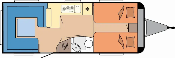 Grundriss Tag Hobby Prestige 620 CL -Combi 6E