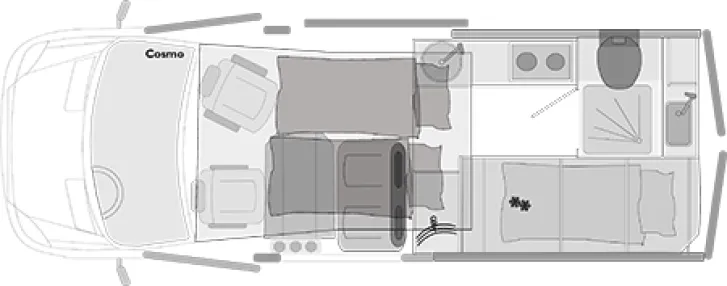 Grundriss Nacht Mercedes-Benz Sprinter 316 CDI