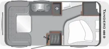 Grundriss Tag LMC Tandero 480 D Fliegenschutztür/1,5t/Dusch-Paket