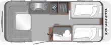 Grundriss Tag LMC Tandero 500 E Duschpaket/Fliegenschutztür/Anti-Schlingerkupplung