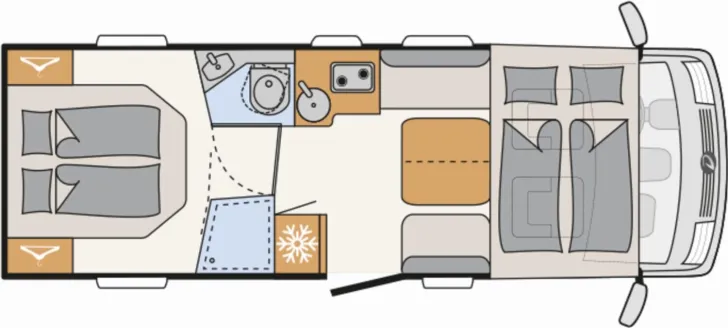 Grundriss Tag Dethleffs Trend I 7057 DBL Frühjahrs-Sale