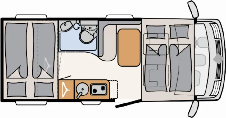 Grundriss Tag Dethleffs Globebus Active I 1 Frühjahrs-Sale
