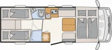 Grundriss Tag Dethleffs Trend I 7057 EBL One-, GT-, Familypaket