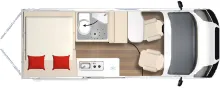 Grundriss Tag Bürstner B66 C 600  - mit Schlafdach
