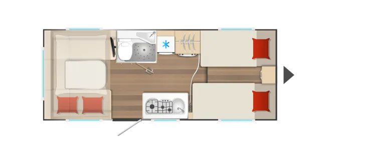 Grundriss Tag Bürstner B66 Plus 520 TL Gewichtserhöhung 1900kg