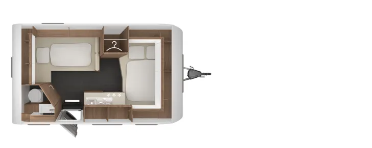 Grundriss Nacht Tabbert Senara 400 QD 2,3 Interieur-Paket | Dusche