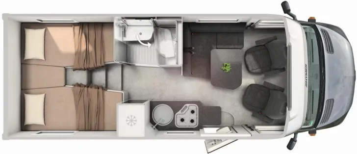 Grundriss Tag Hymer ML-T CrossOver 570 AHK, GFK, TV, Winterpaket