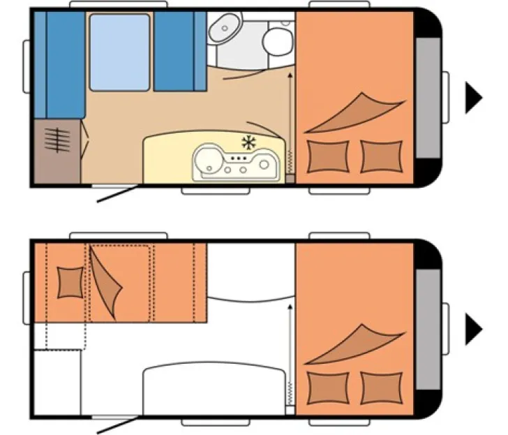 Grundriss Nacht Hobby De Luxe 440 SF